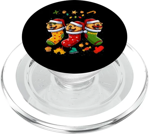 Vista 7 de Chow Chow Santa Claus Christmas Stocking Dog X-Mas Dogs PopSockets Standard PopGrip