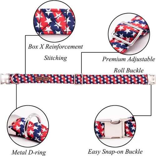 Vista 76 de Lionet Paws Collar de perro de Halloween con corbatín, bonito collar de algodón ajustable con hebilla de metal para perros pequeños, medianos y A