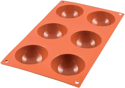 Vista 4 de Silikomart Molde de media esfera, naranja, 1.181 in