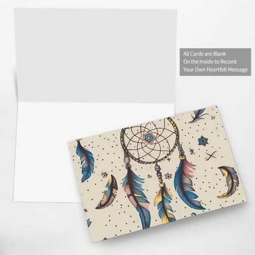 Vista 4 de Tarjetas de cumpleaños con sobres, atrapasueños y luna, tarjetas de boda, tarjetas de condolencias, tarjetas de agradecimiento en blanco dentro