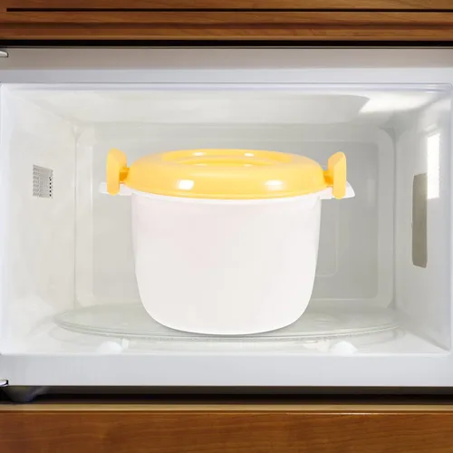 Vista 4 de Contenedor de comida para microondas Microondas Arrocera Contenedor de alimentos: 1L Cocina de pasta Horno Olla de arroz Vaporizador Microondas