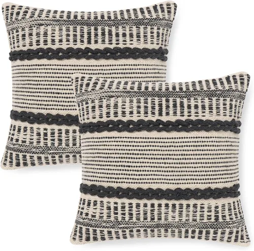 Vista 26 de REDEARTH · Fundas de cojín boho hechas a mano - Estilo chic bohemia de granja - Fundas de cojín tejidas para acento, interior y exterior, para sofá