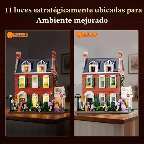 Vista 4 de LUMIBRICKS Redbrick Row House - Juego de ladrillos de construcción, 2663 piezas