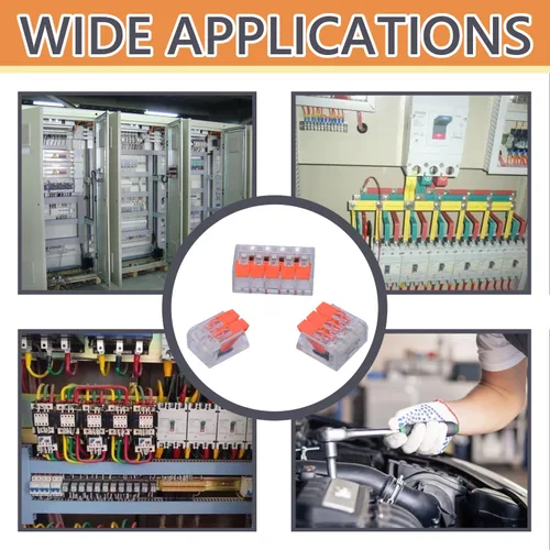 Vista 7 de Conectores de cable de palanca, paquete surtido de 75 conectores de cable, kit de conectores de empalme compacto para cables eléctricos, cables