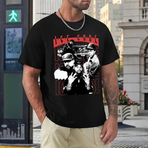 Vista 4 de Camisetas musicales de algodón de manga corta con cuello redondo para hombre, camisetas gráficas de moda