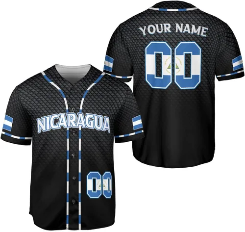 Vista 12 de Camiseta de béisbol de Nicaragua personalizada, camiseta de béisbol de Nicaragua personalizada para hombres y mujeres, camisas nicaragüenses