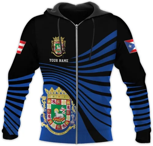 Vista 7 de Woseprints - Camiseta de Puerto Rico con nombre personalizado 3D, camiseta de Puerto Rico para hombres y mujeres, camiseta con la bandera de Puerto
