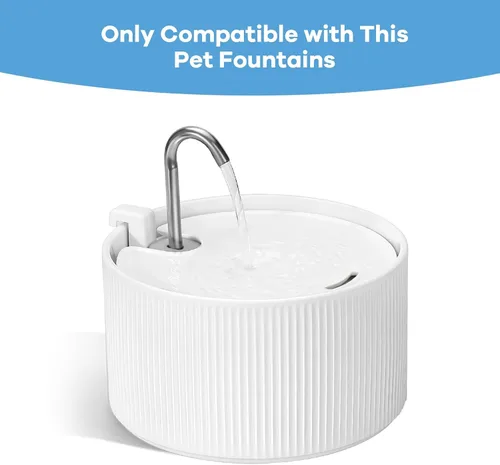 Vista 2 de Paquete de 18 filtros de repuesto de fuente de agua de cerámica para gatos, filtros de repuesto para fuente de cerámica de 2.2L/74 onzas (blanco)