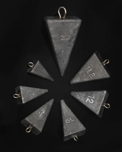 Vista 7 de BLUEWING Pyramid Sinkers Pesas de pesca de plomo 1oz, 2oz, 3oz, 5oz, 8oz, 10oz, 12oz, 16oz, 32oz para agua salada