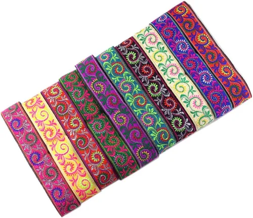 Vista 3 de MSCFTFB Patrones de pasley - Cinta de tela de jacquard, cintas de tela tejida con flecos para accesorios de ropa, correas de adorno, cinturones