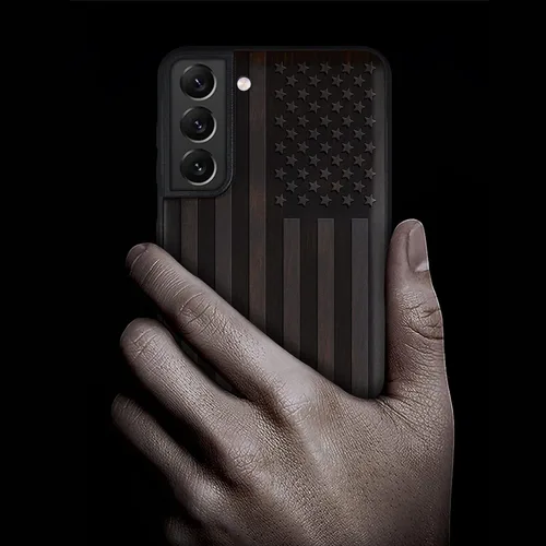 Vista 2 de Carveit Funda de madera real y TPU para Galaxy S21, funda protectora a prueba de golpes, funda de madera única y elegante, compatible con Samsung