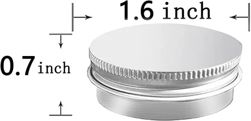 Vista 2 de Paquete de 30 tarros de aluminio de 0.5 oz con tapa de rosca, recipientes redondos recargables de 0.5 fl oz