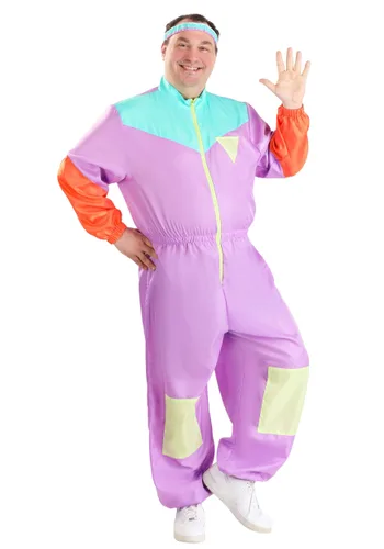 Vista 3 de Disfraz de Chándal de los 80 para Hombre Talla Plus Multicolor