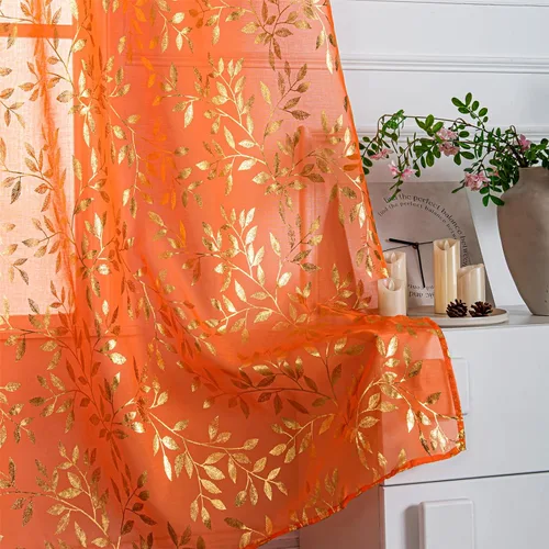 Vista 19 de Deeprove Cortinas traslúcidas color aguamarina y dorado de 63 pulgadas de largo, 2 paneles para decoración de dormitorio, cocina, decoración