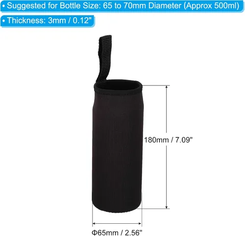 Vista 2 de PATIKIL Fundas para botellas de agua, bolsa de transporte con aislamiento de neopreno con correa para el dedo