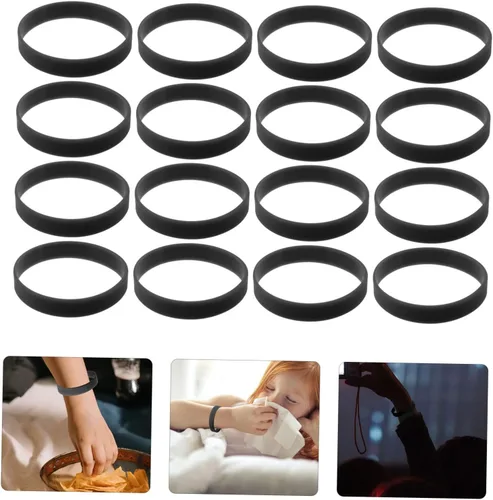 Vista 7 de EXCEART 300 pulseras de silicona que mantienen la camisa escondida en camisas, manga de anillo, manga de camisa de sostén, brazaletes para niños