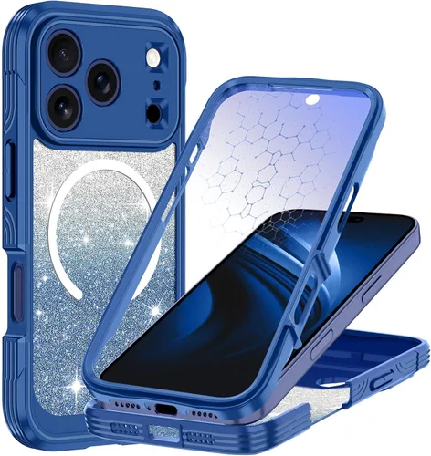 Vista 41 de Hekodonk Funda para iPhone 15 Pro Max, compatible con Magsafe [protector de pantalla de vidrio templado integrado y protección de lente de cámara]