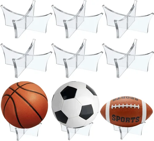 Vista 8 de CANIPHA Soporte de bola de acrílico - Soporte de exhibición para fútbol, baloncesto, fútbol, voleibol, rugby y más - Escaparate de trofeos