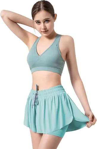 Vista 5 de DOOVID Pantalones cortos fluidos para mujer, pantalones cortos deportivos de mariposa, pantalones cortos deportivos de verano, correr, yoga