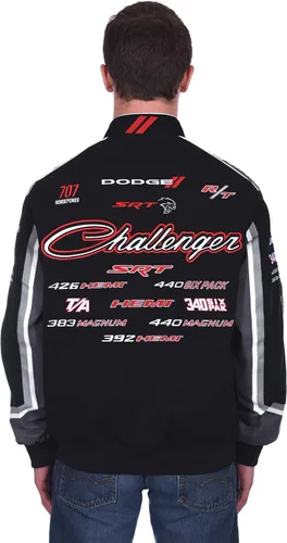 Vista 4 de JH DESIGN GROUP Dodge Challenger - Chaqueta de sarga de algodón bordada para hombre