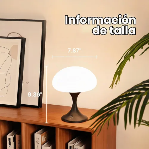 Vista 9 de MAGCHARM Lámpara de mesa recargable LED de 5 W con pantalla de cristal, pequeña luz táctil retro regulable con 3 temperaturas de color, luz estética