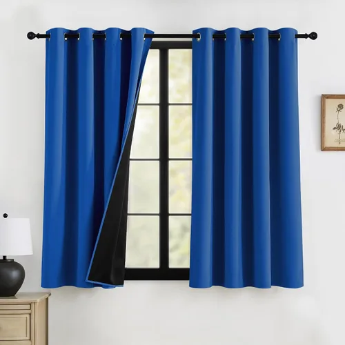 Vista 20 de RYB HOME Cortinas 100% opacas de 63 pulgadas de largo, cortinas de ventana de eficiencia energética y reducción de ruido para dormitorio, sala