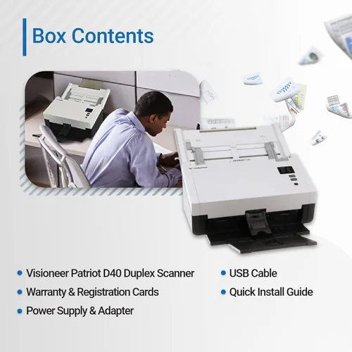 Vista 7 de Visioneer Patriot D40 - Escáner dúplex para PC y Mac, 70 PPM, alimentador automático de documentos (ADF)