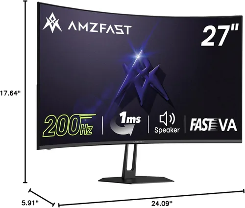 Vista 79 de Amzfast - Monitor de juegos de 24 pulgadas 180Hz 200Hz FHD 1080p, monitor de computadora, sincronización adaptativa de 1 ms, 3000:1, pantalla HDR