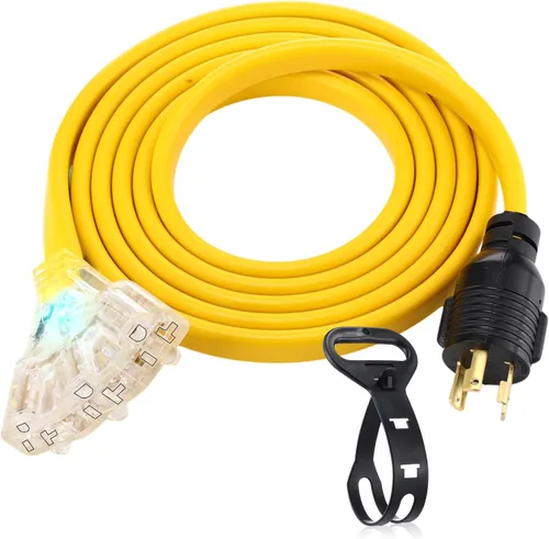 Vista 12 de Tellegloww Cable generador plano para RV NEMA TT-30p a 3X 5-20R/5-15R de 10 Negro