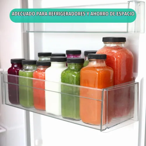 Vista 5 de Botellas de jugo de vidrio de 8 onzas con tapas, paquete de 6, botellas