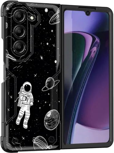 Vista 12 de Funda para Galaxy Z Fold 5 5G 2023, doble capa, protección contra caídas de grado militar de 10 pies, antideslizante, resistente a prueba de golpes