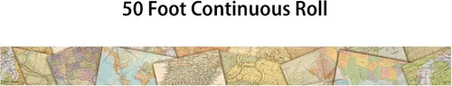 Vista 2 de Teacher Created Resources Travel the Map - Borde enrollado recto – 50 pies – Decora tablones de anuncios, paredes, escritorios, ventanas, puertas
