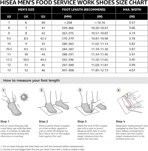 Vista 2 de HISEA Zapatos antideslizantes de servicio de alimentos para hombre zapatos de trabajo antideslizantes para cocina restaurante zapatos sin cordones
