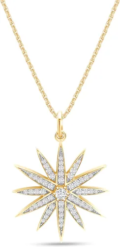Vista 8 de Collar con colgante Starburst con cadena de 18" para mujer, 0.40