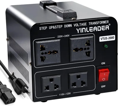 Vista 8 de Yinleader Transformador de voltaje Step Up & Step Down Convertidor de potencia con cable de alimentación de EE. UU., convierte 110 V a 220 V O 220 V