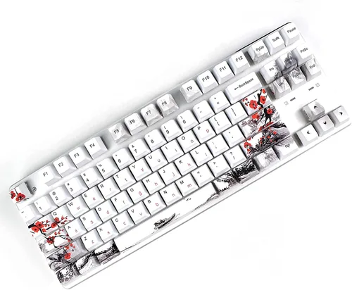 Vista 3 de MOLGRIA Juego de 110 teclas para teclado mecánico de tamaño completo, perfil PBT OEM, estilo japonés con extractor de teclas para Cherry MX Plum