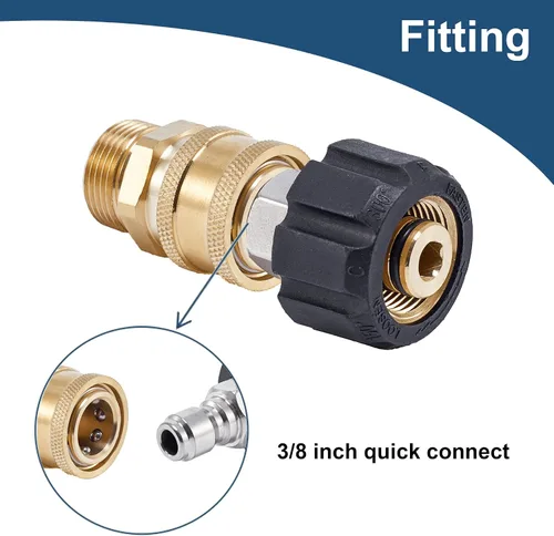 Vista 2 de Raincovo Accesorios de conexión rápida para lavadora a presión, M22