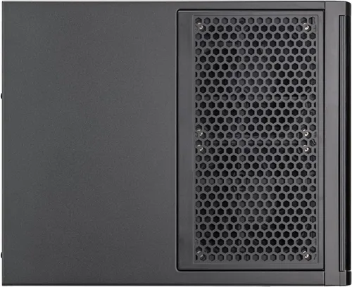 Vista 5 de SilverStone Technology CS240 Chasis NAS Mini-ITX de 4 bahías U.2 Tri-Mode Hot-Swap de alto rendimiento, SST-CS240B