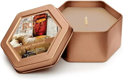 Vista 10 de Root Candles Velas perfumadas Honeycomb Traveler - Vela de mezcla de cera de abeja hecha a mano, 4 onzas, madera de cedro japonés