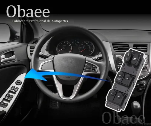Vista 6 de Obaee - Interruptor de ventana eléctrica para Hyundai Accent 93570AP1R101 2011-2017