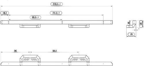 Vista 5 de Estribos para Toyota Tacoma 2005-2023 camioneta de doble cabina de 7 pulgadas, caída de textura fina, escalones laterales negros, barras Nerf