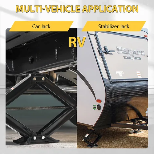 Vista 6 de Estabilizador de Gato de Tijera para RV 6500lb Trabajo Pesado 24" Estabilizador de Remolque RV Gato de Tijera Nivelador para Remolque Camper