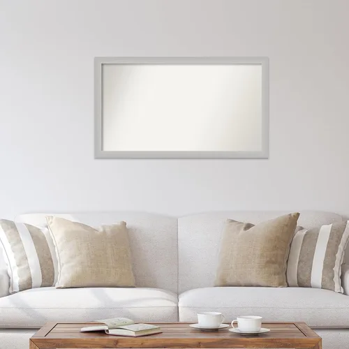 Vista 506 de Amanti Art Silver Bathroom Mirror for Over Sink, 26x35 Custom Made Marred Pewter Rectangle Vanity Mirror, Large Casual Wood Frame, Hangs Horizonally