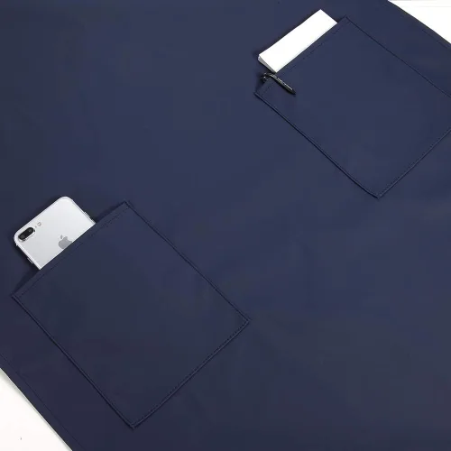 Vista 4 de Delantal impermeable de goma de vinilo VWELL con 2 bolsillos - Delantal de laboratorio para lavar platos, aseo