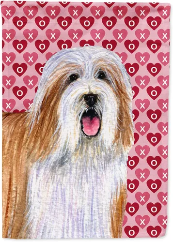 Vista 216 de Caroline's Treasures SS4484GF Bandera de jardín con diseño de bulldog inglés y corazones para el Día de San Valentín, bandera decorativa para patio