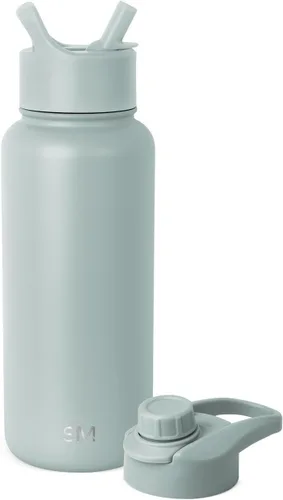 Vista 8 de Simple Modern Botella de agua con pajita y tapa de sorbo, termo de metal de acero inoxidable con aislamiento al vacío Cantimplora reutilizable a