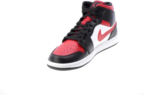 Vista 3 de Jordan Hombres Air 1 Mid 554724 079 Bred Toe - Talla 7, BlancoNegro-Rojo