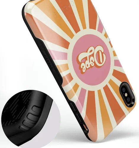 Vista 52 de Casely Funda para iPhone Xs Max Funda con estampado de festival (solo buenas vibraciones)