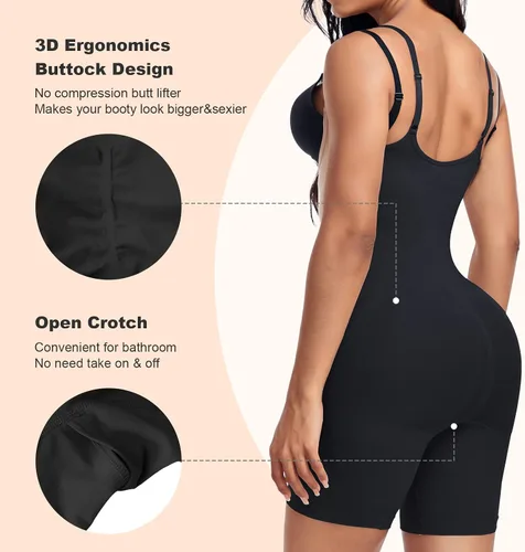 Vista 2 de EUYZOU Fajas moldeadoras con control de abdomen para mujer, body de fajas debajo del busto, pantalones cortos moldeadores sin costuras
