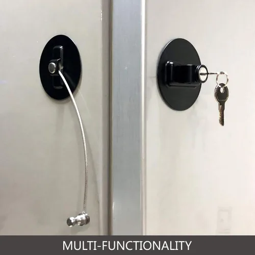 Vista 4 de MUIN Cerradura de refrigerador de alta seguridad con llave, cerradura de puerta de refrigerador mini para niños y adultos, cerradura multifuncional